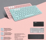 Universal Bluetooth Keyboard Multi-Device Stainless Steel Full Size Wireless Keyboard for Windows iOS Android Computer Desktop Laptop Surface Tablet Smartphone Rechargeable Battery