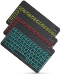 Bluetooth Keyboard for Tablet/Android/Windows/iOS, with 7 Colors Backlight Rechargeable Wireless Keyboard Compatible with Galaxy Tab A9+/A9+ Plus/S9/S9 Plus/S9 FE, Black