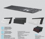 Universal Bluetooth Keyboard Multi-Device Stainless Steel Full Size Wireless Keyboard for Windows iOS Android Computer Desktop Laptop Surface Tablet Smartphone Rechargeable Battery